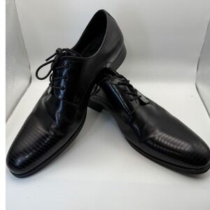 Kenneth Cole Straight Line Leather Dress Shoes Oxford Lace Up Business Black 8.5